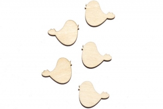Dekoračný vtáčik 2x1,5cm - 5ks