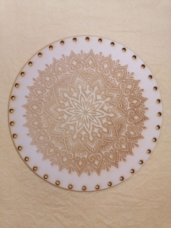 Preglejkové dno gravírované na opletanie 4mm Mandala8 - Ø 30cm