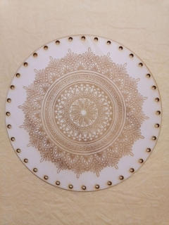 Preglejkové dno gravírované na opletanie 4mm Mandala9 - Ø 28cm