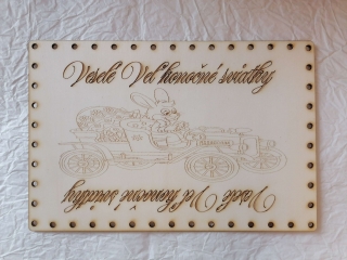 Preglejkové dno na opletanie gravírované obdĺžnik 4mm - 25x15cm Veľkonočné sviatky1