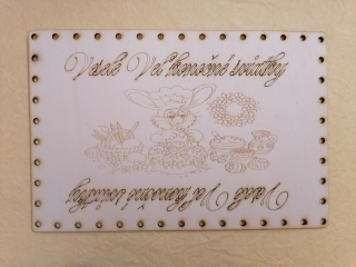 Preglejkové dno na opletanie gravírované obdĺžnik 4mm - 30x20cm Veľkonočné sviatky5