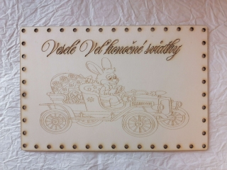 Preglejkové dno na opletanie gravírované obdĺžnik 4mm - 35x25cm Veľkonočné sviatky4