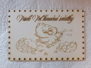 Preglejkové dno na opletanie gravírované obdĺžnik 4mm - 40x30cm Veľkonočné sviatky3