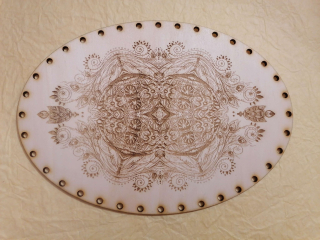 Preglejkové dno gravírované elipsa 4mm - 33x25cm Mandala4