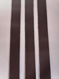 Kožený pás 2cm široký, dĺžka 30cm - mahagonový