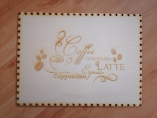 Preglejkové dno na opletanie gravírované obdĺžnik 4mm - 50x30cm Káva