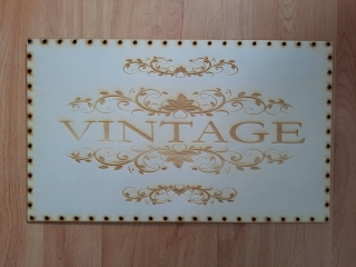 Preglejkové dno na opletanie gravírované obdĺžnik 5mm - 40x30cm Vintage