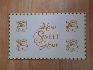 Preglejkové dno na opletanie gravírované obdĺžnik 5mm - 50x30cm Home Sweet Home