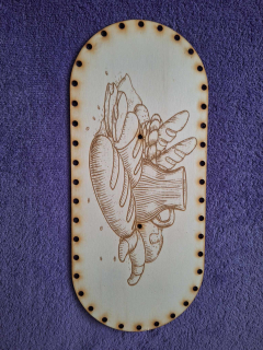 Preglejkový poklop na chlebník oválny 3mm typ č.1 - 33,5x14,5cm ( na knopku)