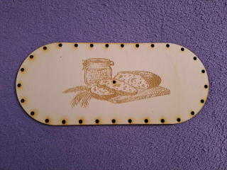 Preglejkový poklop na chlebník oválny 3mm - 30x13cm ( na úchytku) typ1