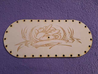 Preglejkový poklop na chlebník oválny 3mm - 30x13cm ( na úchytku) typ9