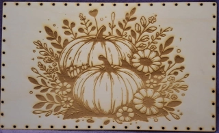 Preglejkové dno na opletanie gravírované obdĺžnik 4mm - 50x30cm Tekvice