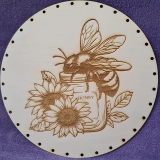 Preglejkové dno gravírované na opletanie 3mm Med - Ø 30cm