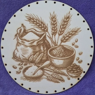 Preglejkové dno gravírované na opletanie 3mm Chlieb1 - Ø 24cm