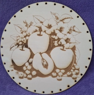 Preglejkové dno gravírované na opletanie 3mm Ovocie - Ø 24cm