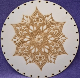 Preglejkové dno gravírované na opletanie 3mm Mandala27  - Ø 22cm