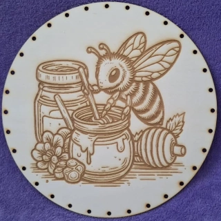 Preglejkové dno gravírované na opletanie 3mm Med1  - Ø 20cm
