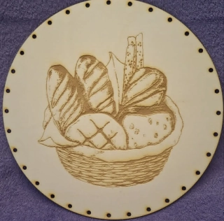 Preglejkové dno gravírované na opletanie 3mm Chlieb 2- Ø 30cm