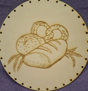 Preglejkové dno gravírované na opletanie 3mm Chlieb 3- Ø 30cm