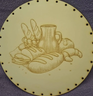 Preglejkové dno gravírované na opletanie 3mm Chlieb 5- Ø 30cm