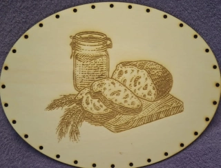 Preglejkové dno gravírované elipsa 3mm - 33x25cm Chlieb