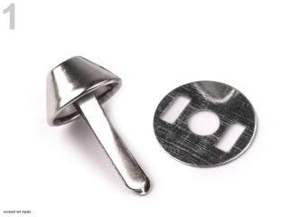 Dvojnôžkový nit 12x22 mm s plieškom - niklový