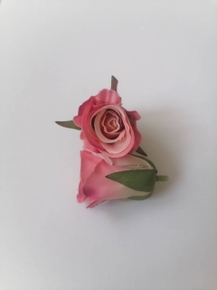 Kvet mini ruža  4cm - ružový melír  