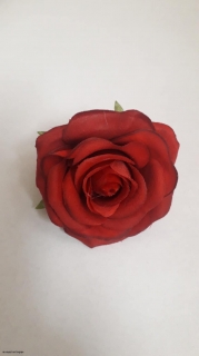 Kvet mini ruža  4cm - vínovo červená  "8"