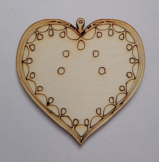 Drevený výrez - srdce 60x60x3mm