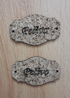 Korkový štítok 50 x 30mm - Pečivo
