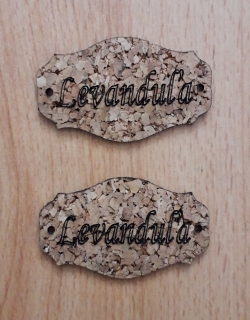 Korkový štítok 50 x 30mm - Levanduľa