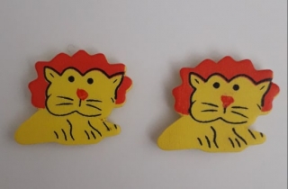 Samolepiaca drevená figurka - levík