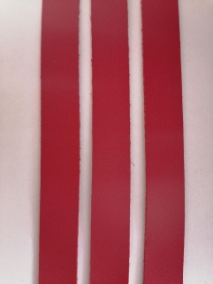 Kožený pás 2cm široký, dĺžka 25cm - červený