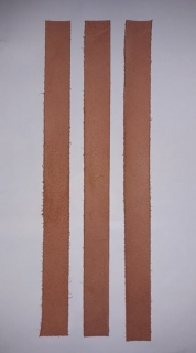 Kožený pás 2cm široký, dĺžka 60cm - svetlotehlový