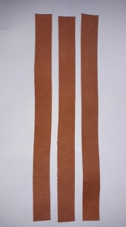 Kožený pás 2cm široký, dĺžka 60cm - tehlový