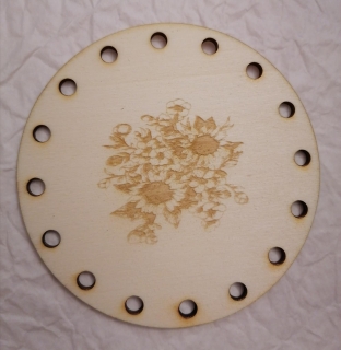 Preglejkové dno gravírované na opletanie Slnečnica 3mm - Ø 16cm
