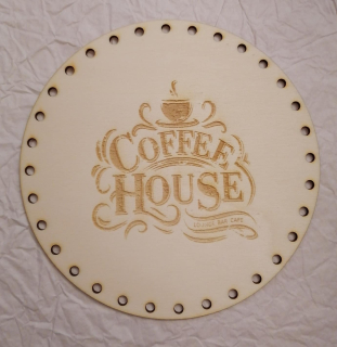 Preglejkové dno gravírované na opletanie Káva 4mm - Ø 20cm