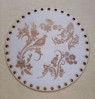 Preglejkové dno gravírované na opletanie Ornament 4mm - Ø 20cm