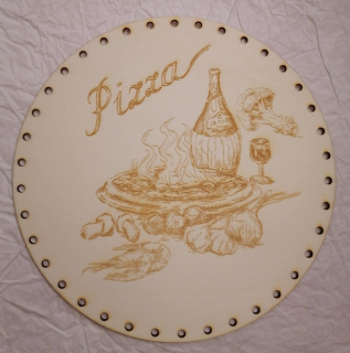 Preglejkové dno gravírované na opletanie Pizza 4mm - Ø 20cm