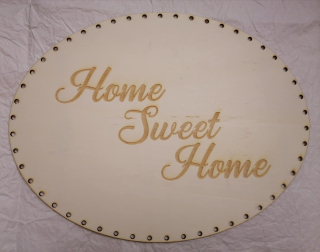 Preglejkové dno gravírované elipsa HOME 3mm - 27,5x19,5cm