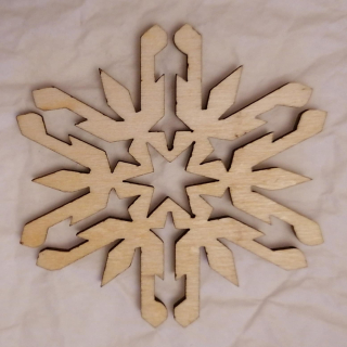 Vianočný výrez vločka7 -  6cm