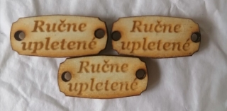 Tabuľka Ručne upletené 2,5x1,2cm