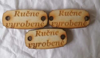 Tabuľka Ručne vyrobené 2,5x1,2cm