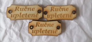 Tabuľka Ručne upletené 2,5x1,2cm