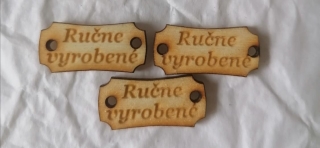 Tabuľka Ručne vyrobené 2,5x1,2cm