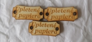 Tabuľka Upletené z papiera 2,5x1,2cm
