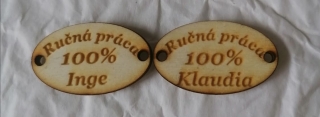 Tabuľka 100% Ručná práca s Vašim textom 3,5x1,5cm