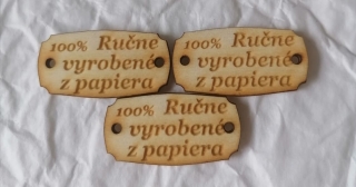 Tabuľka 100% Ručne vyrobené z papiera 3,5x1,5cm