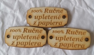 Tabuľka 100% Ručne upletené z papiera 3,5x1,5cm