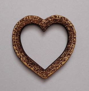 Drevený výrez - srdce 35x35x3mm